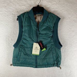 Alpine Design Puffer Vest Jacket Women's XS Teal Full Zip Shortie Quilted‎ 7180